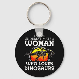 Onderschat nooit een vrouw die van dinosaurussen h sleutelhanger