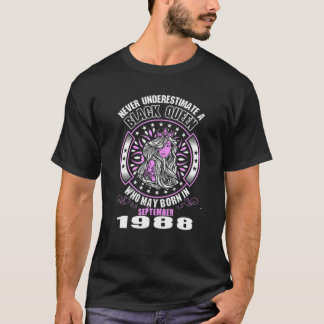 Onderschat nooit een zwarte koningin, geboren in s t-shirt