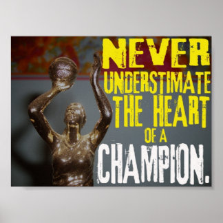 Onderschat nooit het hart van een kampioen. poster
