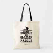 Onderschat nooit oud Man Funny Black Pickleball Tote Bag (Voorkant)