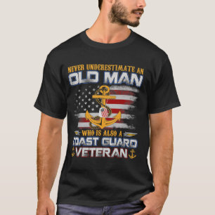 Onderschat nooit oude Man Amerikaanse kustwacht T-shirt