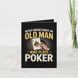 Onderschat Oude Man Pokerkaart Nooit Feestdagen Kaart
