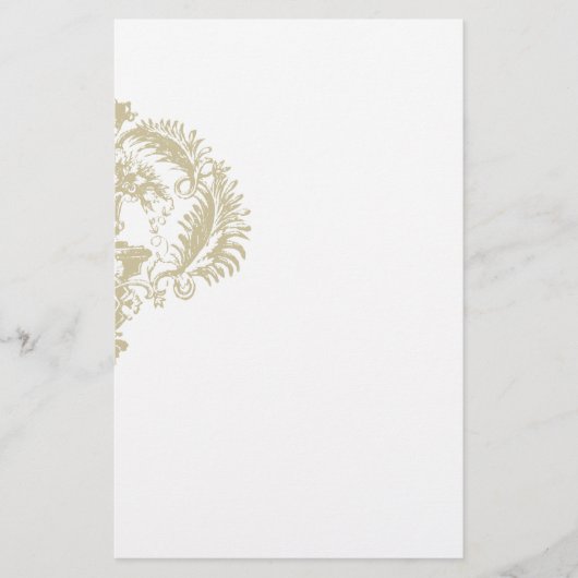Onderscheid: Gold White Damask Design Stationery Briefpapier (Voorkant)