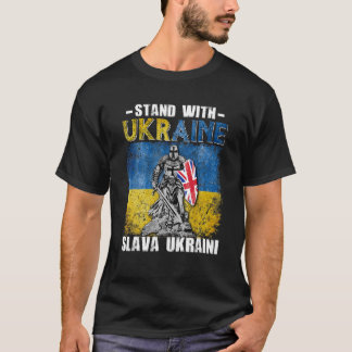 Onderscheid Oekraïne Knight Oekraïense vlag Slava T-shirt