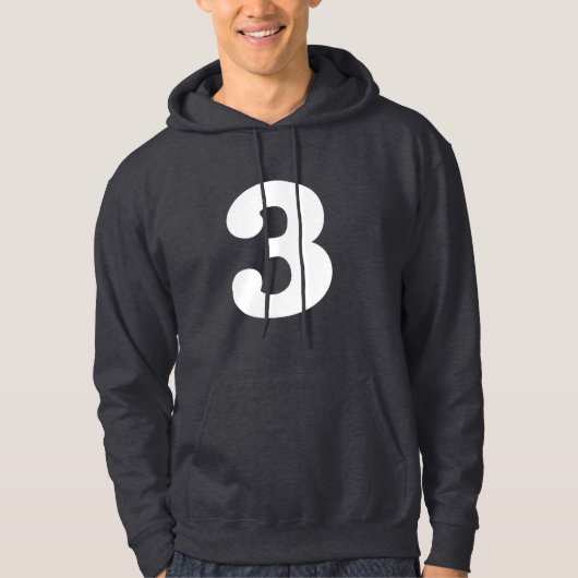 Onderscheidend "3" hoodie (Voorkant)