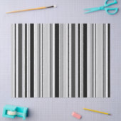 Onderscheidende grijze, zwarte, witte strepen tissuepapier (Craft)