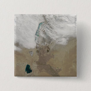 Onderscheidende lijnen van wolken vierkante button 5,1 cm