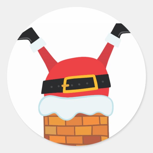 Onderste Kerstman Ronde Sticker (Voorkant)