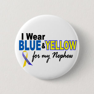 Onderste syndroom Ik Draag blauw en geel voor mijn Ronde Button 5,7 Cm