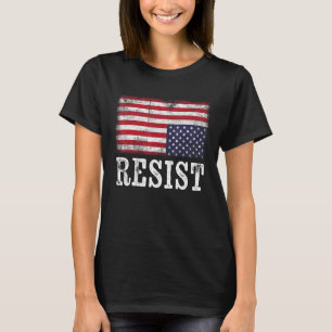 Ondersteboven Amerikaanse vlag weerstand tegen ver T-shirt