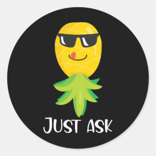 Ondersteboven ananas ronde sticker
