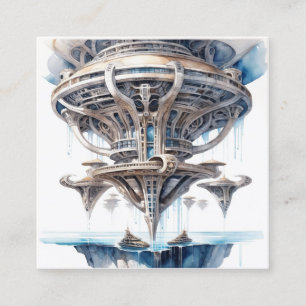 Ondersteboven buitenaardse architectuur is een typ vierkante visitekaartje