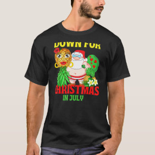 Ondersteboven de ananaskerstman in juli midden jaa t-shirt