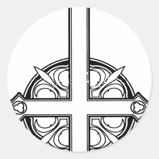 Ondersteboven Dwarspatroon Ronde Sticker (Voorkant)