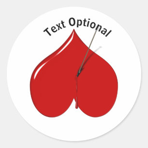 Ondersteboven hart Anti Valentijnsdag Ronde Sticker