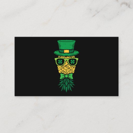 Ondersteboven Pineapple Leprechaun St Patricks Day Visitekaartje (Voorkant)