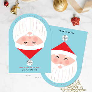Ondersteboven Santa Company Sky Blue Christmas Kaa Kaart