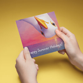 Ondersteboven Seagull, aanpasbaar Feestdagenkaart