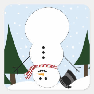 Ondersteboven Snowman Vierkante Sticker