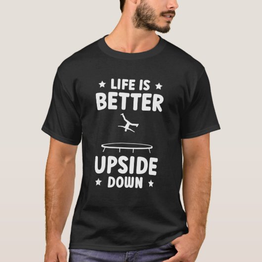 Ondersteboven Trampolinist Trampoline T-shirt (Voorkant)