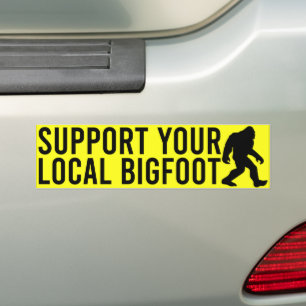 Ondersteun je lokale Bigfoot Grappige Bigfoot lief Bumpersticker