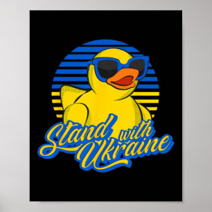 Ondersteun Oekraïne Rubberen Eend Oekraïense Vlag Poster