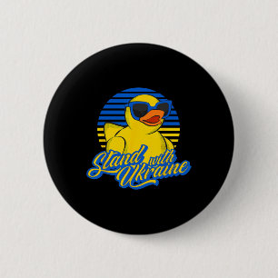 Ondersteun Oekraïne Rubberen Eend Oekraïense Vlag Ronde Button 5,7 Cm