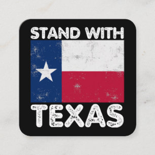 Ondersteun Texas Ik Sta Met Texas Texaanse Vlag Vierkante Visitekaartje