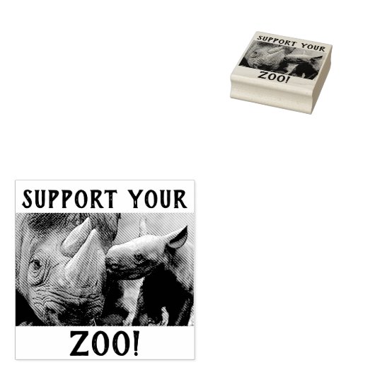 "Ondersteun uw dierentuin" Rubberstempel (Gestempeld)