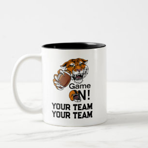 Ondersteun uw Football Team Tiger Power Game On Tweekleurige Koffiemok