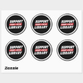 Ondersteun uw lokale bibliotheek ronde sticker (Vel)