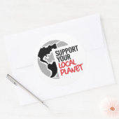 Ondersteun uw lokale planeet ronde sticker (Envelop)