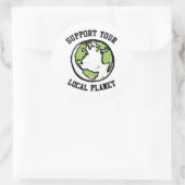 Ondersteun uw lokale planeet ronde sticker (Tas)
