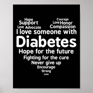 Ondersteunde maand voor diabetesbewustzijn poster