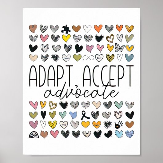 Ondersteuning Autisme Bewustzijn Adapt Accepteer A Poster (Voorkant)