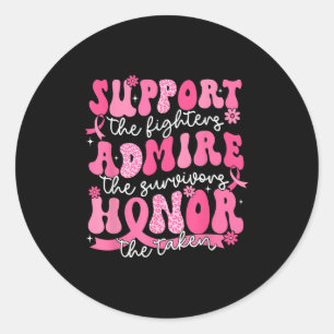Ondersteuning Bewonder Honor Breast Cancer Awarene Ronde Sticker