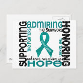 Ondersteuning bewonderen eren 9 eierstokkanker briefkaart (Voorkant / Achterkant)