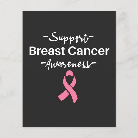Ondersteuning Borstkanker Bewustzijn Roze Lint Flyer (Voorkant)