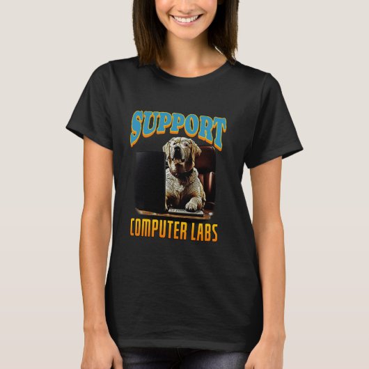 Ondersteuning Computer Labs Labrador Retriever Com T-shirt (Voorkant)