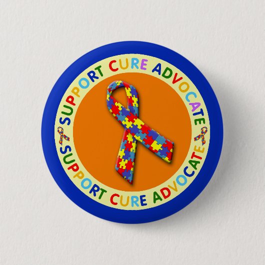 Ondersteuning Cure Advocate Autisme Ronde Button 5,7 Cm (Voorkant)