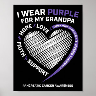 Ondersteuning Ik Draag Paarse opa pancreaskanker A Poster