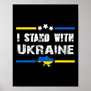 Ondersteuning Ik Sta Met Oekraïense Vlag Amerikaan Poster