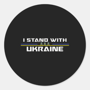 Ondersteuning Ik Sta Met Oekraïne Amerikaanse Oekr Ronde Sticker