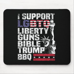 Ondersteuning LGBTQ Liberty Pistolen Bible Trump B Muismat
