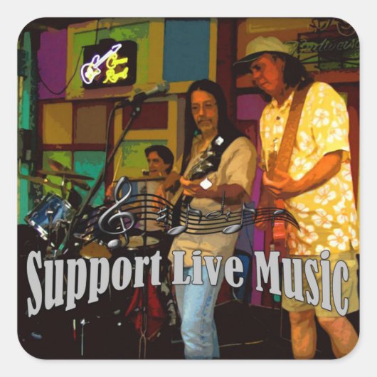 Ondersteuning Live Music Sticker (Voorkant)