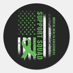 Ondersteuning mentale gezondheid Squad Awareness A Ronde Sticker