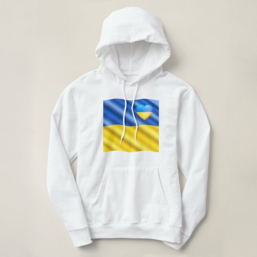 Ondersteuning Oekraïne Hoodie Oekraïense vlag hart (Design voorkant)