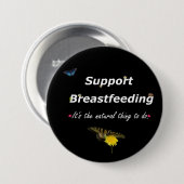 Ondersteuning ontwerp natuur borstvoeding ronde button 7,6 cm (Voorkant /achterkant)