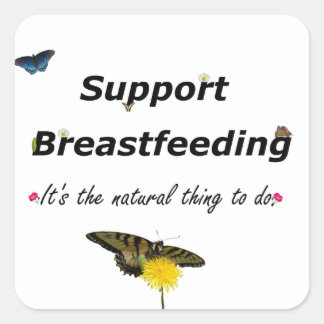 Ondersteuning ontwerp natuur borstvoeding vierkante sticker