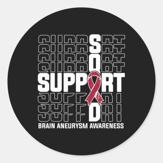 Ondersteuning Squad Brain Aneurysm Awareness 1 Ronde Sticker (Voorkant)